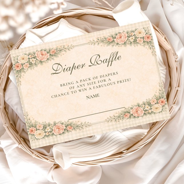 Tarjeta De Recepción Arco de rosas de campo francés Diapper Raffle (Subido por el creador)