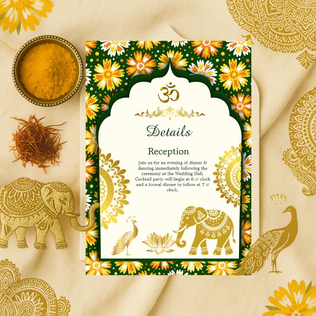 Tarjeta De Recepción arco elegante y boda hindú tradicional (Subido por el creador)