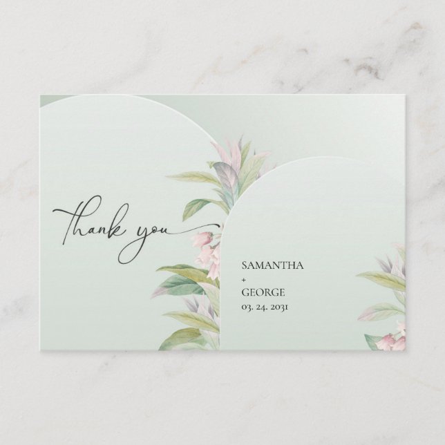 Tarjeta De Recepción Arco geométrico boho eucalipto follaje polvoriento (Anverso)