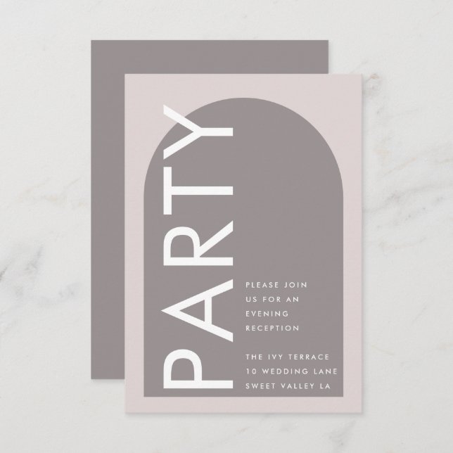 Tarjeta De Recepción Arco moderno Resumen Minimalismo japonés (Anverso / Reverso)