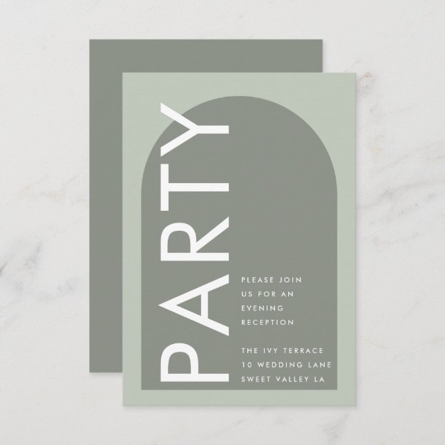 Tarjeta De Recepción Arco sabio moderno es un resumen del minimalismo j (Anverso / Reverso)