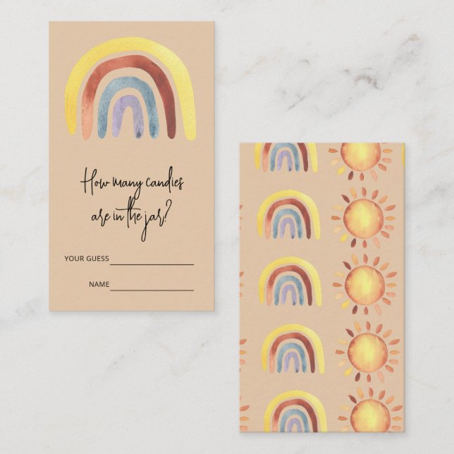Tarjeta De Recepción Arcoiris Cuántos caramelos hay en el frasco (Anverso / Reverso)