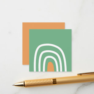 Tarjeta De Recepción Arcoiris de arte orgánico en verde sabio