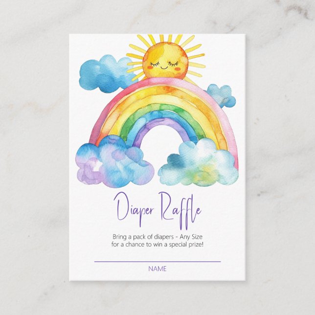 Tarjeta De Recepción Arcoiris de color de agua (Anverso)