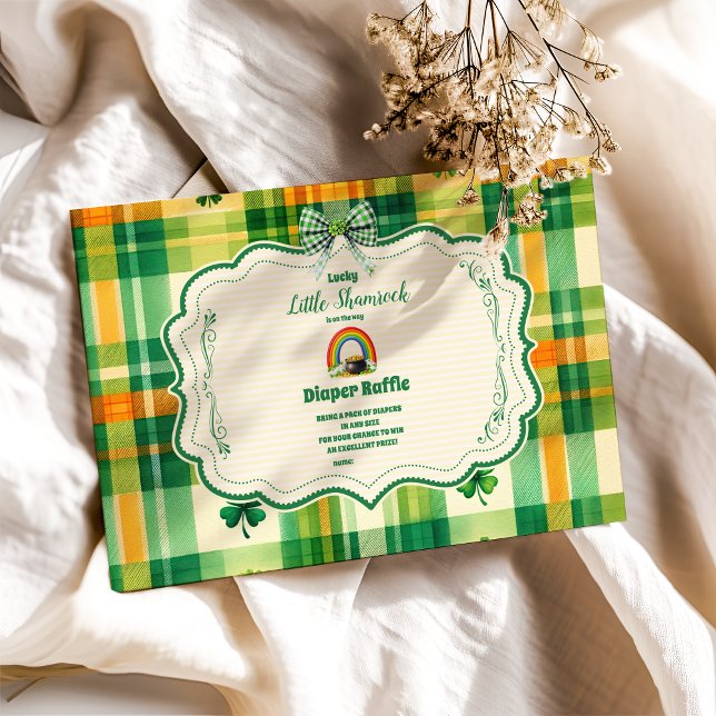 Tarjeta De Recepción Arcoiris Lucky Little Shamrock Diapper Raffle (Subido por el creador)