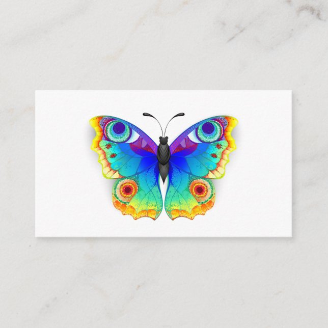 Tarjeta De Recepción Arcoiris mariposa Peacock Eye (Anverso)