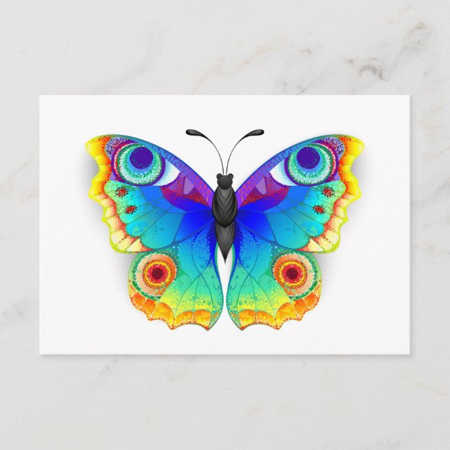 Tarjeta De Recepción Arcoiris mariposa Peacock Eye (Anverso)