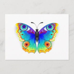 Tarjeta De Recepción Arcoiris mariposa Peacock Eye