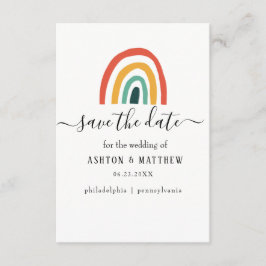 Tarjeta De Recepción Arcoiris, mínimo, boda, coloreado