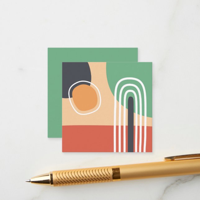 Tarjeta De Recepción Arcoiris y sol abstractos de arte moderno (Anverso/Reverso In Situ)