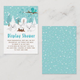 Tarjeta De Recepción Arctic Fox Winter Wonderland Display Baby Shower