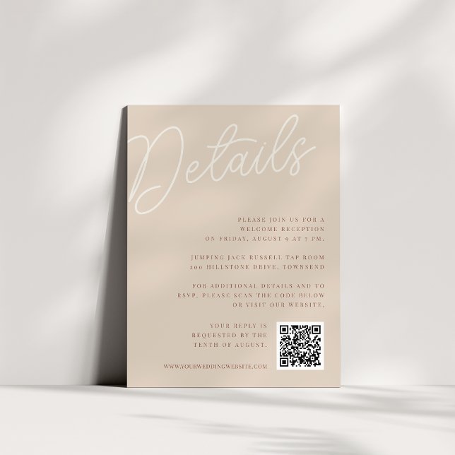 Tarjeta De Recepción Arena | Detalles de marca de agua de script todo e (Subido por el creador)