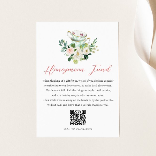 Tarjeta De Recepción ARIA Tea Fiesta Boda Honeymoon Fund Wish (Subido por el creador)