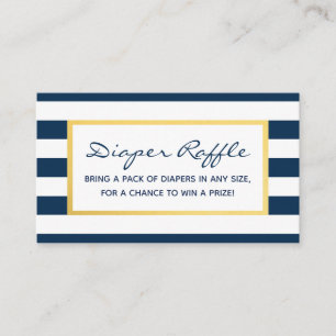 Tarjeta De Recepción Armada Náutica Stripes Baby Shower Diaper Raffle