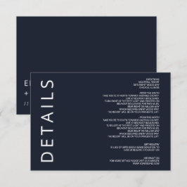 Tarjeta De Recepción Armada y Boda Minimalista moderno elegante y blanc