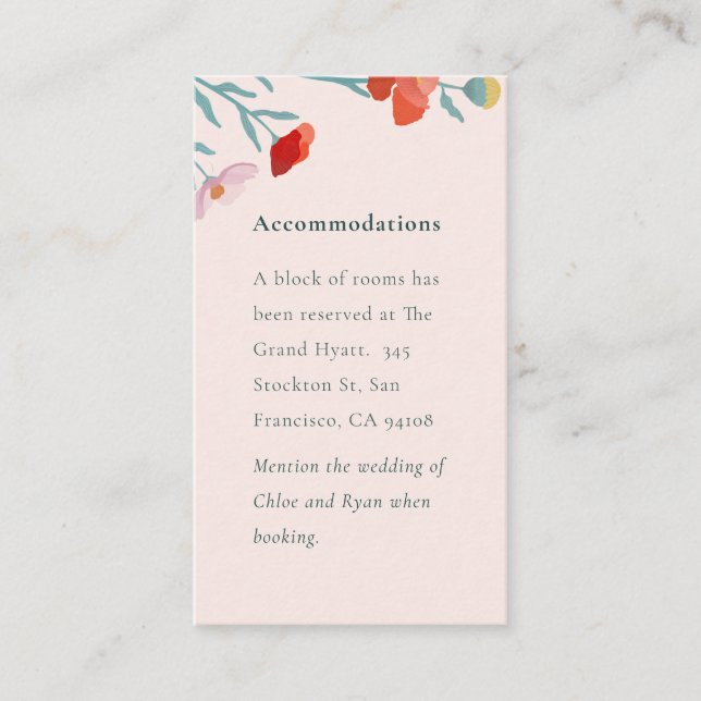 Tarjeta De Recepción Armonía floral (Anverso)