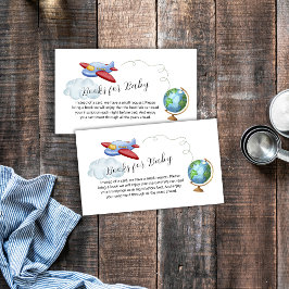 Tarjeta De Recepción Around The World Map Airplane Books Baby Shower