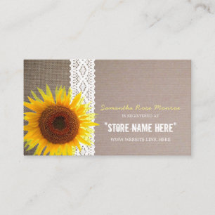 Tarjeta De Recepción Arpillera del girasol y registro de regalos de