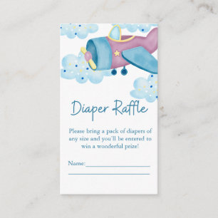 Tarjeta De Recepción Arriba y lejos de morado Diaper Avión Raffle