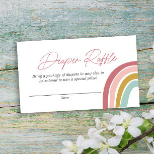 Tarjeta De Recepción Arroyo arcoiris rosa azul Baby Shower Diaper Raffl