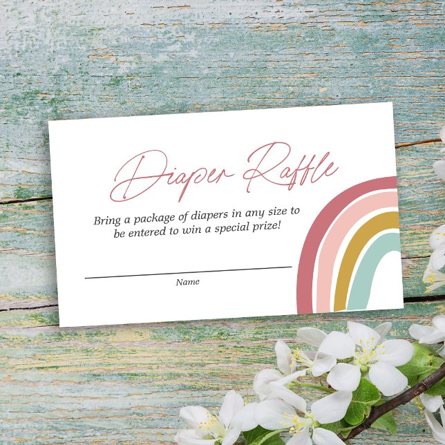 Tarjeta De Recepción Arroyo arcoiris rosa azul Baby Shower Diaper Raffl (Subido por el creador)