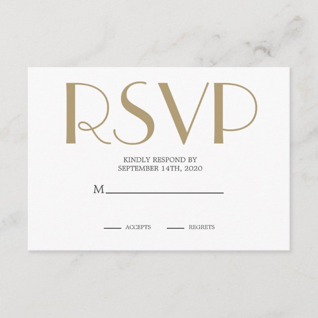 Tarjeta De Recepción Art Deco Boda Gray Roaring Twentis RSVP (Anverso)