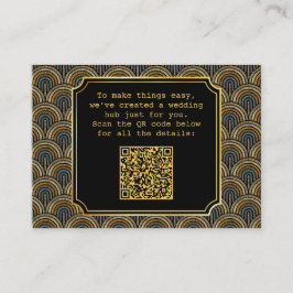 Tarjeta De Recepción Art Deco Embroidered-Style QR Code Enclosure Card 