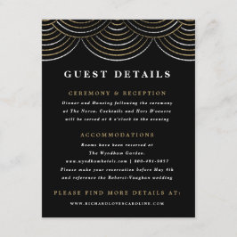 Tarjeta De Recepción Art Deco String Lights Guest Detail Enclosure Card
