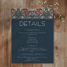 Art Nouveau Blue William Morris Floral Wedding