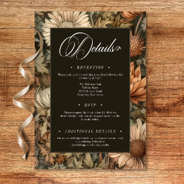 Tarjeta De Recepción Art Nouveau Brown William Morris Boda Floral