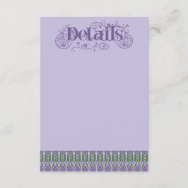 Tarjeta De Recepción Art Nouveau Elegant Lilac Thistle Border Vertical