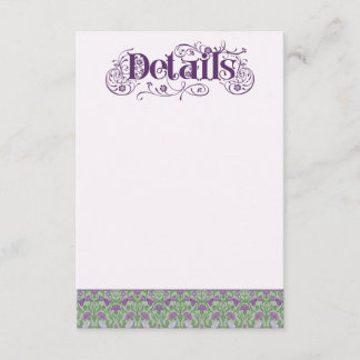 Tarjeta De Recepción Art Nouveau Elegant Lovebirds Lilac Enclosure Card