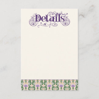 Tarjeta De Recepción Art Nouveau Elegant Thistle Light Yellow