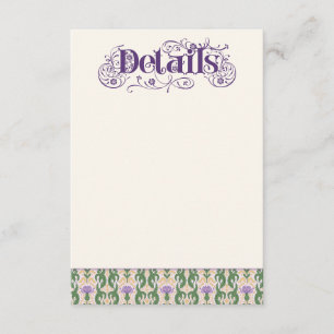 Tarjeta De Recepción Art Nouveau Elegante Cardo Amarillo Claro