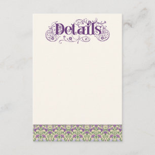 Tarjeta De Recepción Art Nouveau Elegantes Pájaros de Amor Amarillo Cla