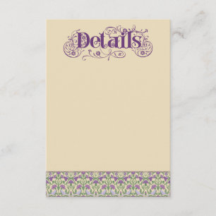 Tarjeta De Recepción Art Nouveau Elegantes Pájaros del Amor Amarillo Vi