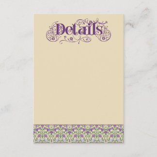 Tarjeta De Recepción Art Nouveau Elegantes Pájaros del Amor Amarillo Vi