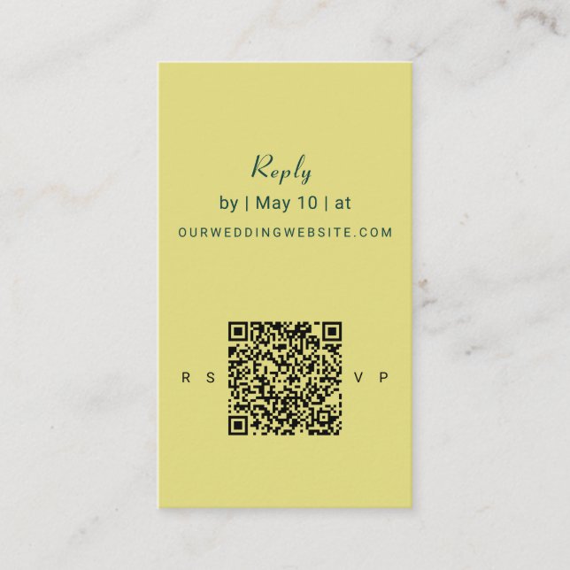 Tarjeta De Recepción Art Nouveau Lily Wedding | QR Code Reply (Anverso)
