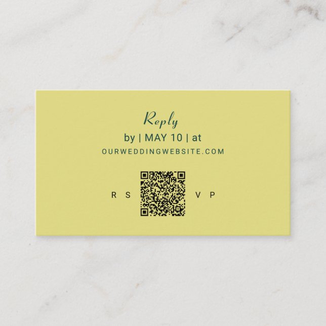 Tarjeta De Recepción Art Nouveau Lily Wedding | QR Code Reply (Anverso)
