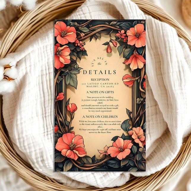Tarjeta De Recepción Art Nouveau, un Boda floral y caprichoso (Subido por el creador)