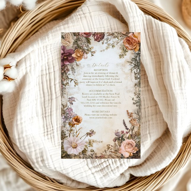 Tarjeta De Recepción Art Nouveau Victoriano Real Boda Floral (Subido por el creador)