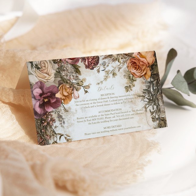 Tarjeta De Recepción Art Nouveau Victoriano Real Boda Floral (Subido por el creador)