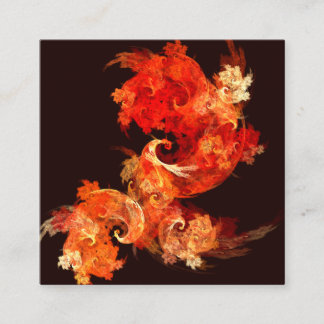 Tarjeta De Recepción Arte abstracto de aves de fuego bailando
