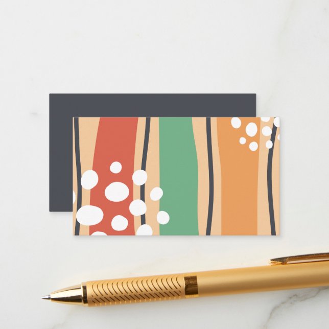 Tarjeta De Recepción Arte abstracto ondulado, diseño boho (Anverso/Reverso In Situ)