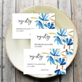 Tarjeta De Recepción Arte de acuarela de flores silvestres rusas de oro