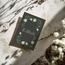 Tarjeta De Recepción Arte de bonito flor blanca Los detalles