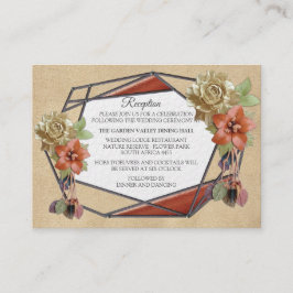 Tarjeta De Recepción Arte de cuero marrón geométrico