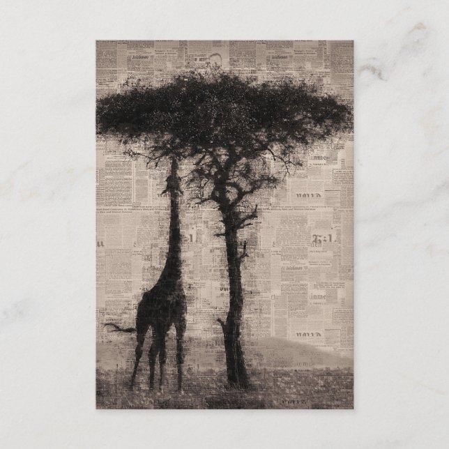 Tarjeta De Recepción Arte de Giraffe Lover Giraffe (Anverso)