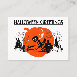 Tarjeta De Recepción Arte Deco Vintage Espeluznante Gato Negro Desfile 