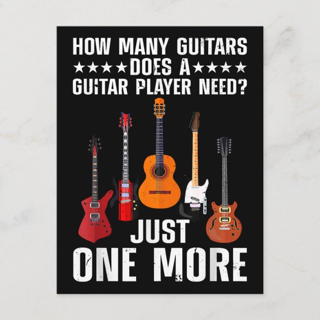 Tarjeta De Recepción Arte divertido para hombres y mujeres guitarrista  (Anverso)